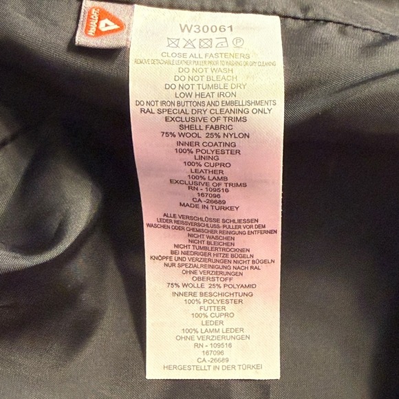 Victorinox Women's Small Forest Green Wool Leather Quilted Sleeve Belted Jacket - Picture 5 of 7